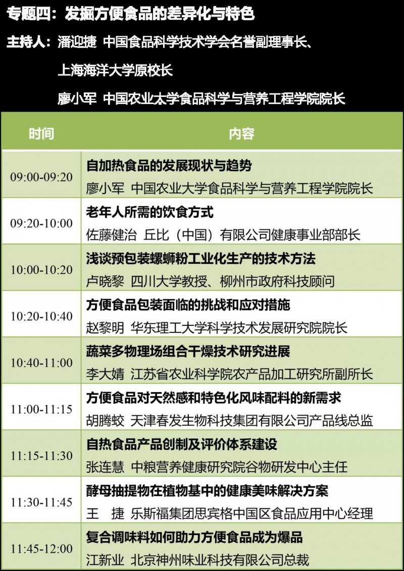 營(yíng)養健康、差異發(fā)展—第二十一屆中國方便食品大會(huì )專(zhuān)題日程發(fā)布（二）